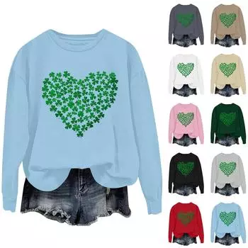 Женские повседневные модные толстовки с длинным рукавом и круглым вырезом с принтом, пуловер, топ M коричневый