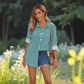 Женские повседневные модные топы с длинным рукавом и пуговицами, свободная рубашка L