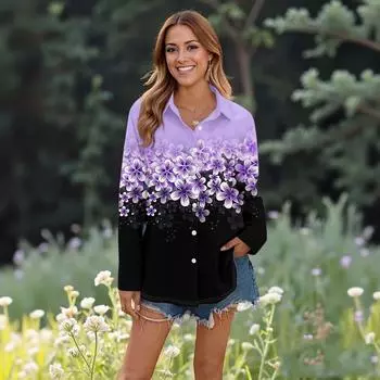 Женские повседневные модные топы с длинным рукавом и пуговицами, свободная рубашка M