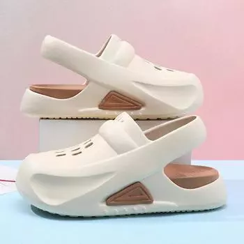 Женские повседневные модные туфли с толстой подошвой и перфорацией, нескользящие, весна/лето 2025 38-39 хаки/бежевый