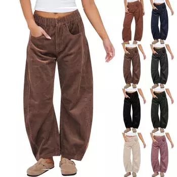 Женские повседневные модные удобные свободные прямые брюки с высокой талией L бежевый