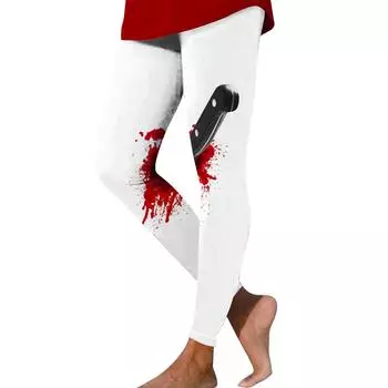 Женские повседневные модные уличные брюки для йоги с принтом на Хэллоуин, облегающие эластичные укороченные брюки XL