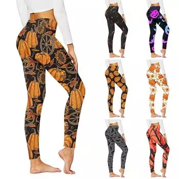 Женские повседневные модные уличные брюки с принтом, тонкие эластичные пасхальные брюки для йоги, девятиминутные брюки XXXL серый