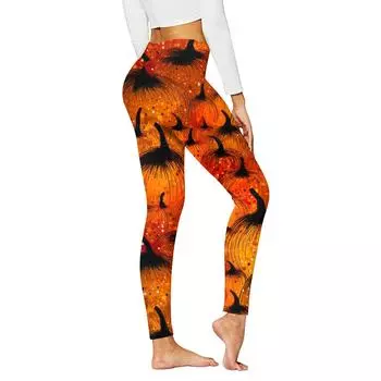 Женские повседневные модные уличные брюки с принтом, тонкие эластичные пасхальные брюки для йоги, девятиминутные брюки XXL