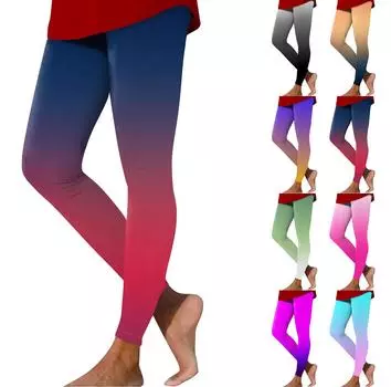 Женские повседневные модные уличные градиентные тонкие эластичные брюки для йоги, девятиминутные брюки L верблюд