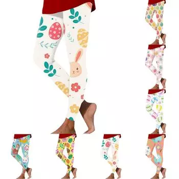 Женские повседневные модные уличные узкие эластичные брюки для йоги с принтом, девятиминутные брюки L бежевый