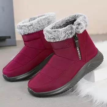 Женские повседневные нескользящие туфли на плоской подошве, женские мягкие легкие утолщенные ботинки, теплая удобная обувь для зимы 36 чёрный