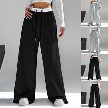 Женские повседневные однотонные брюки с карманами на бретелях, повседневные брюки L чёрный