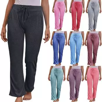 Женские повседневные однотонные быстросохнущие широкие брюки для йоги, спортивные и фитнес-брюки XXXXXL чёрный