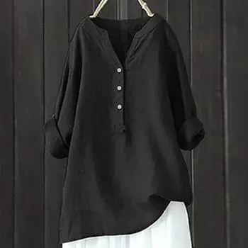 Женские повседневные однотонные повседневные топы с длинным рукавом и v-образным вырезом, рубашка, женская блузка, одежда больших размеров XXXXXL белый