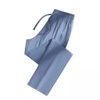 Женские повседневные однотонные прямые повседневные брюки с эластичной резинкой на талии и карманами XXXXL синий