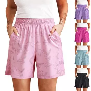 Женские повседневные однотонные прямые повседневные брюки с эластичной резинкой на талии и карманами L чёрный