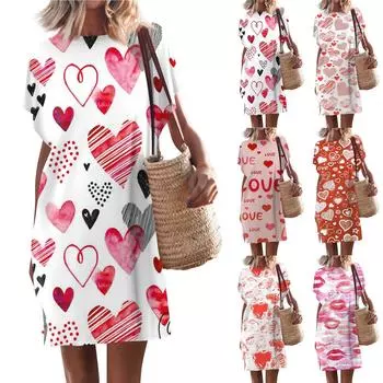 Женские повседневные однотонные пуловеры с круглым вырезом и короткими рукавами, платья с разрезом L красный