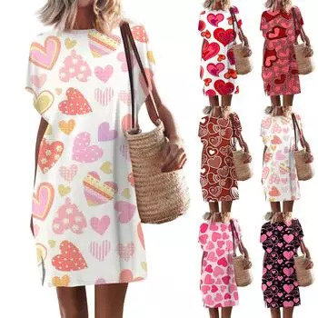 Женские повседневные однотонные пуловеры с круглым вырезом и короткими рукавами, платья с разрезом L