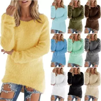 Женские повседневные осенние и зимние топы, футболки с длинными рукавами, однотонные блузки с круглым вырезом, женские хлопковые пуловеры, толстовки, свободные футболки XXXL белый