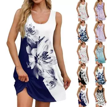 Женские повседневные платья на каждый день для свиданий с карманами без рукавов свободные платья L