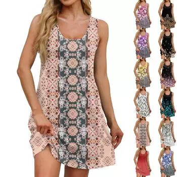 Женские повседневные платья на каждый день для свиданий с карманами без рукавов свободные платья XXXL