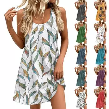 Женские повседневные платья на каждый день для свиданий с карманами без рукавов свободные платья L чёрный