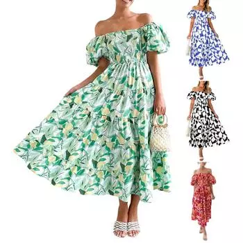 Женские повседневные платья, струящееся платье миди с короткими рукавами и завязкой с V-образным вырезом. Женское летнее платье макси с короткими рукавами и V-образным вырезом. L чёрный