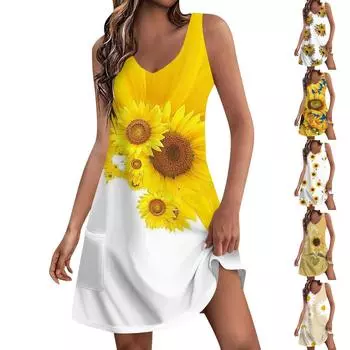 Женские повседневные платья, струящееся платье миди с короткими рукавами и завязкой с V-образным вырезом. Женское летнее платье макси с короткими рукавами и V-образным вырезом. L бежевый