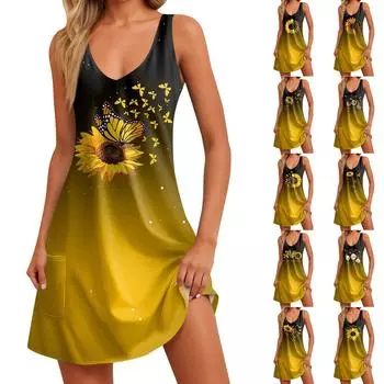 Женские повседневные платья, струящееся платье миди с короткими рукавами и завязкой с V-образным вырезом. Женское летнее платье макси с короткими рукавами и V-образным вырезом. L бежевый