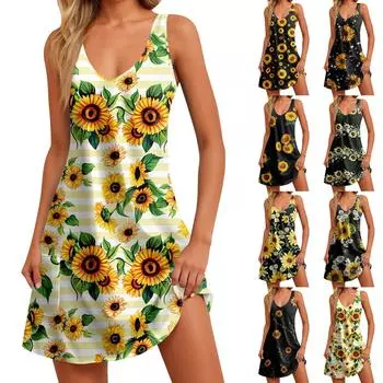 Женские повседневные платья, струящееся платье миди с короткими рукавами и завязкой с V-образным вырезом. Женское летнее платье макси с короткими рукавами и V-образным вырезом. L чёрный