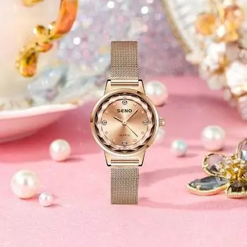 Женские повседневные простые водонепроницаемые наручные часы с металлическим браслетом