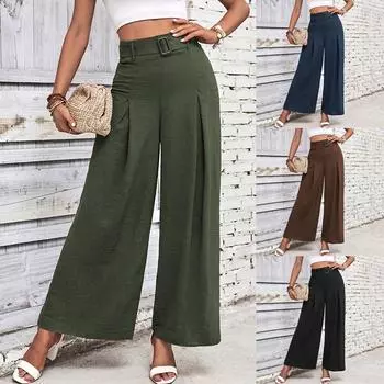 Женские повседневные прямые брюки, однотонные повседневные длинные брюки L