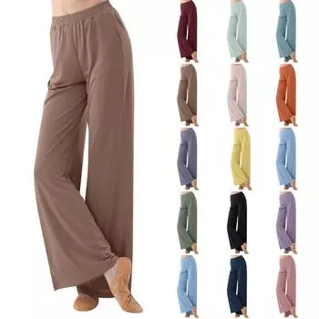 Женские повседневные прямые брюки, однотонные повседневные длинные брюки, спортивные брюки с девятью точками L