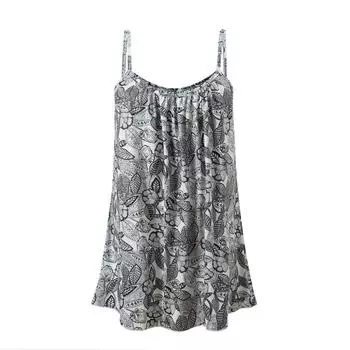 Женские повседневные рубашки без рукавов на бретельках в стиле бохо с цветочным принтом больших размеров L