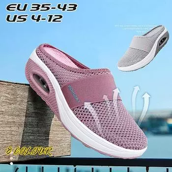 Женские повседневные сандалии 35–43, нескользящие сандалии на платформе, дышащая обувь с сетчатой прорезью, уличные прогулочные тапочки 35 темно-синий