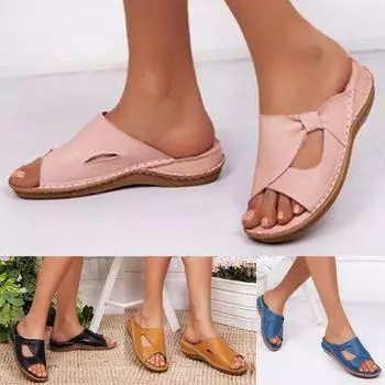 Женские повседневные сандалии и тапочки больших размеров на платформе с открытым носком на каблуке Qedge 39 чёрный