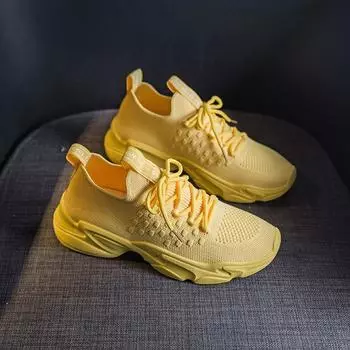 Женские повседневные сетчатые дышащие кроссовки 2024 года, летняя новая обувь для активного отдыха на открытом воздухе с нескользящей шнуровкой для бега и фитнеса, спортивная обувь для женщин 35 бежевый