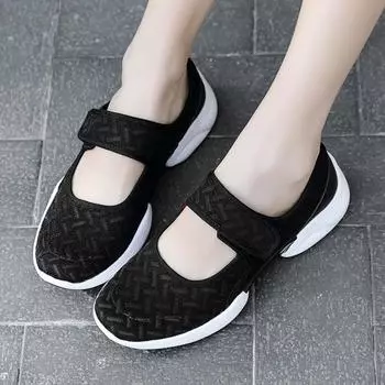 Женские повседневные сетчатые дышащие противоскользящие низкие спортивные кроссовки на платформе с низким верхом 40 чёрный