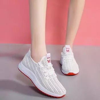 Женские повседневные сетчатые кроссовки 2024 года, весна-лето, новый стиль, воздухопроницаемость, универсальные, модные, женские спортивные кроссовки 36 чёрный