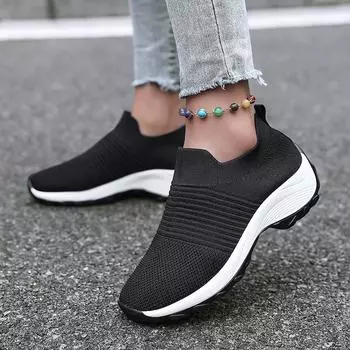 Женские повседневные сетчатые кроссовки для альпинизма на открытом воздухе с нескользящим каблуком, легкие дышащие носки для походов, новинка 2024 года 36 чёрный