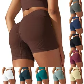 Женские повседневные, сексуальные и удобные однотонные двусторонние обтягивающие эластичные брюки с высокой талией для фитнеса и фитнеса с тремя точками для йоги L чёрный