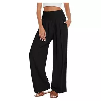 Женские повседневные широкие брюки Элегантные брюки Длинные брюки с поясом Широкие прямые брюки L