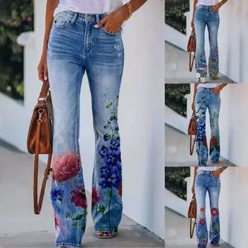 Женские повседневные широкие брюки, прямые брюки, брюки с высокой талией без пояса XXL синий