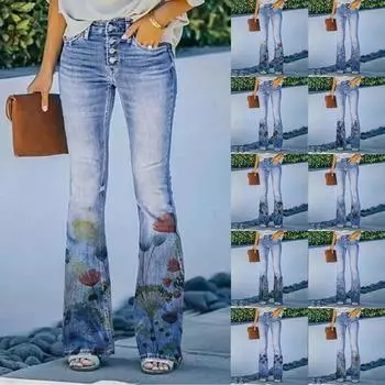 Женские повседневные широкие брюки, прямые брюки, брюки с высокой талией без пояса M