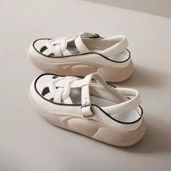 Женские повседневные спортивные сандалии, летняя обувь, женские кроссовки на танкетке с закрытым носком в римском стиле, модные дышащие женские сандалии на полой подошве 40 фиолетовый