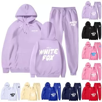 Женские повседневные спортивные толстовки с длинными рукавами и капюшоном из двух частей L чёрный