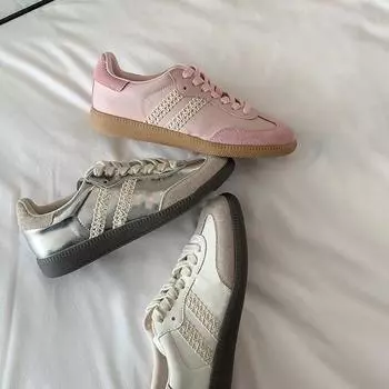 Женские повседневные спортивные туфли Su Yinyin Retro из натуральной кожи со шнуровкой 40 белый/розовый