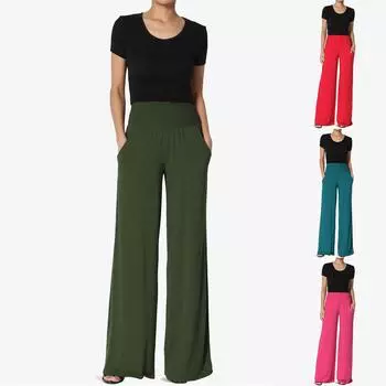 Женские повседневные свободные брюки с карманами, свободные плиссированные широкие брюки XL