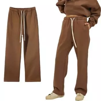 Женские повседневные свободные пляжные леггинсы с карманами M чёрный