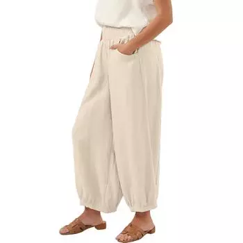 Женские повседневные свободные пляжные леггинсы с карманами M чёрный