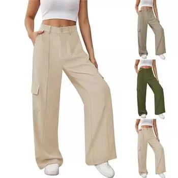 Женские повседневные свободные пляжные леггинсы с карманами M синий