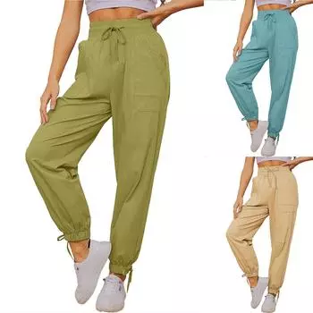 Женские повседневные свободные пляжные леггинсы с карманами S