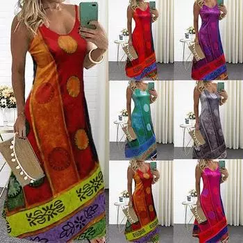 Женские повседневные свободные подтяжки с v-образным вырезом в этническом стиле в этническом стиле с принтом XXXXXL серый