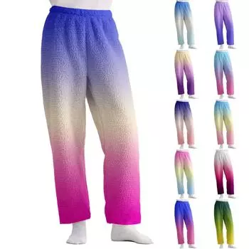 Женские повседневные свободные полосатые фланелевые слипы удобные длинные брюки брюки L армия зеленый